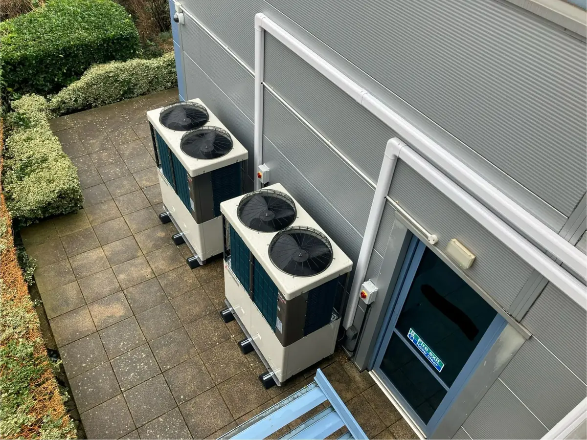 Commercial VRF outdoor units aerial view