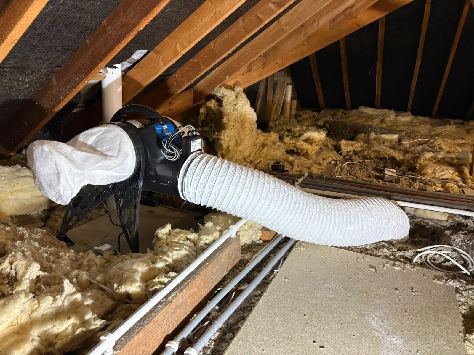 PIV ventilation system ducting in loft space